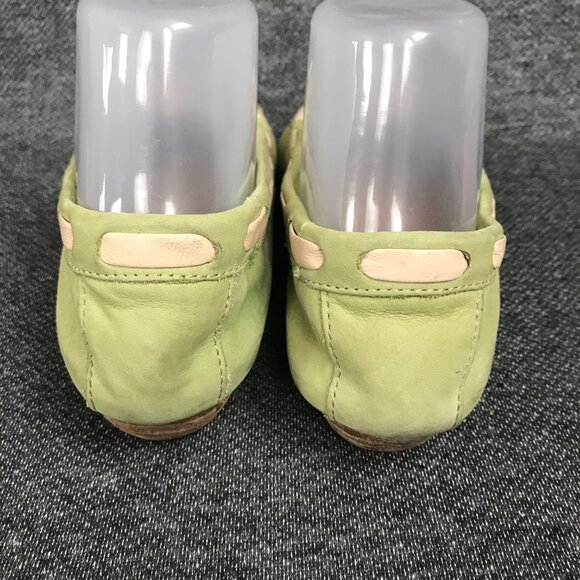 Born Crown Women’s 6.5 Distressed Green Leather Bow Slip On Ballerina Flats - Picture 3 of 8